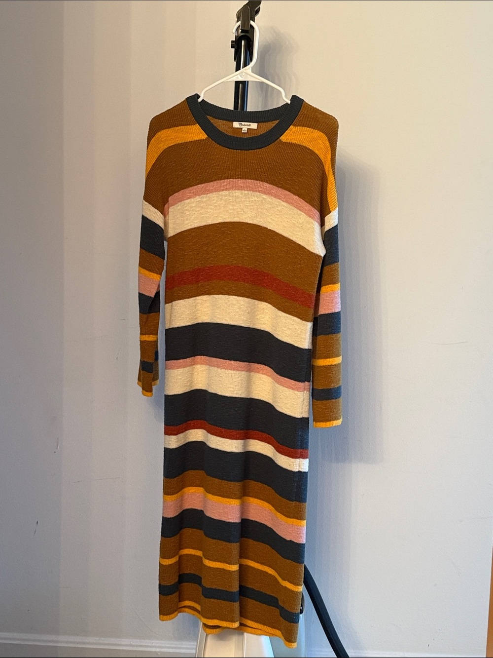 Madewell Striped Midi Sweater Dress - Brown, Navy, Cream, Pink, Mustard